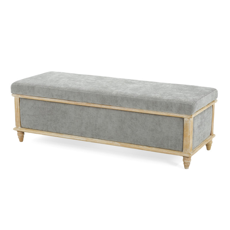 Gray Storage Ottoman for Living Room and Bedroom with Hidden Storage